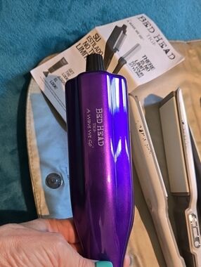 BedHead Purple Compact Hair Styler EUC Multi Heat Settings, Multi Wave Size!